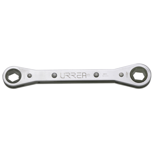 Urrea 12-Point Flat Ratcheting Box-End Wrench, 7 Mm X 8 Mm opening size. 1191M